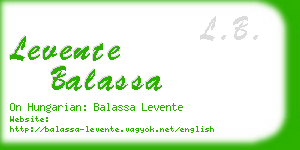 levente balassa business card